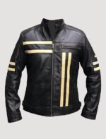 Men Real Leather Black Motorbike Jacket