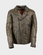 beltless brown cow hide leather fashion jacket