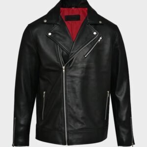 biker classic men fashion cow hide leather jacket