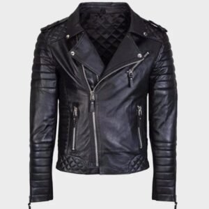 biker style cow hide fashion leather jacket