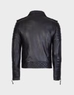 biker style cow hide fashion leather jacket black