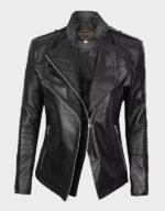 black leather jacket women