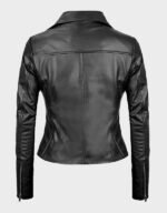 black moto leather jacket