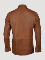 brown leather four pocket jacket for mens