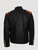 cafe racer mens black vintage motorcycle striped leather jacket