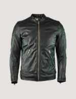 cafe racer mens leather black jacket