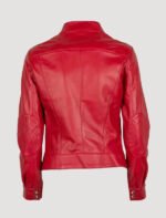 cafe racer red womens leather jacket