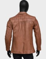 casual real leather brown blazer jacket for men