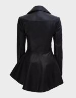 clarissa womens peplum leather jacket black