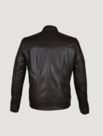 classic dark brown men leather jacket