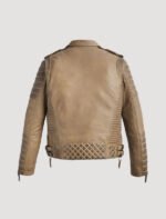 desert brown waxed biker leather motorbike jacket riding style