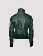 green leather bomber jacket for womens