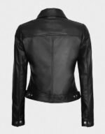 jose womens shirt collar harrington black leather jacket