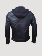 leather motorcycle jacket with removable hood