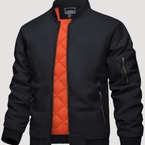 mens black bomber jackets full zip windbreaker