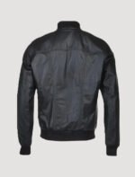 Men’s Black Bomber Slim Fit Leather Jacket