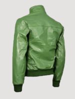 mens bomber green leather jacket