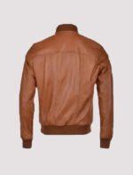 mens bomber waxed leather brown jacket