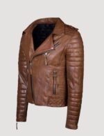 mens brown designer leather jacket