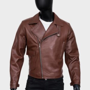 men’s brown leather jacket