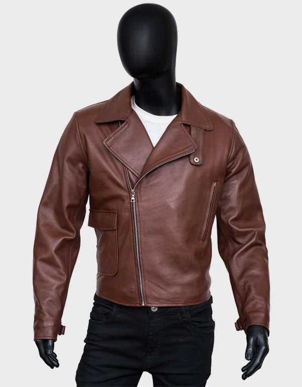 men’s brown leather jacket