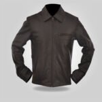 mens charcoal leather jacket