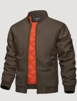 mens cofffee padded bomber jackets