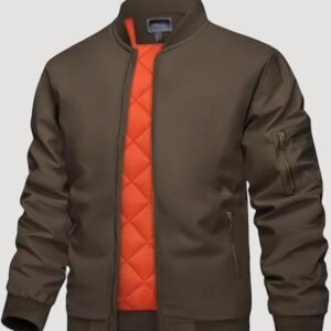 mens cofffee padded bomber jackets