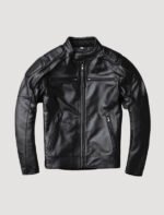 mens distressed black vintage biker jacket