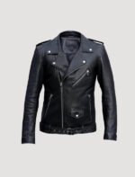 mens stylish black leather jacket