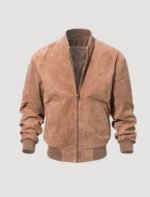 mens suede leather bomber jacket