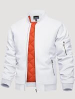 mens white bomber jacket