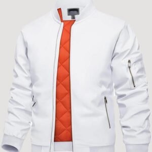 mens white bomber jacket