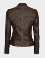 rachel womens slim fit leather jacket ruboff brown