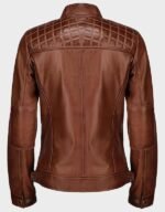 real lambskin womens leather jacket cognac