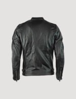 stylish black cafe racer biker leather jacket for mens