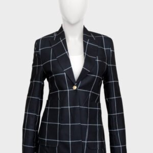 women black and white checked blazer