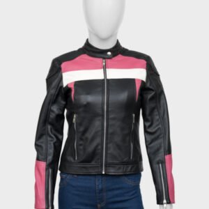 womens black and pink jacket