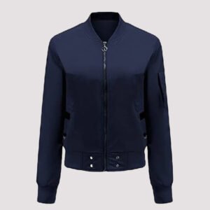 womens blue bomber jacket