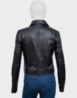 women’s classic black leather motorcycle jacket