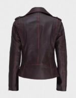 womens dark brown moto leather jacket