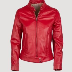 womens real leather cafe racer jacket