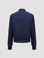 Womens Slim-Fit Blue Bomber Jacket