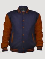 wool blend varsity jacket for mens